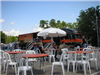 The stage and dining at Harley Davidson 2009