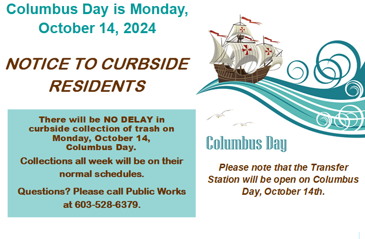 No delay in trash pickup columbus day