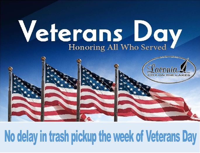 No delay trash pickup Veterans Day