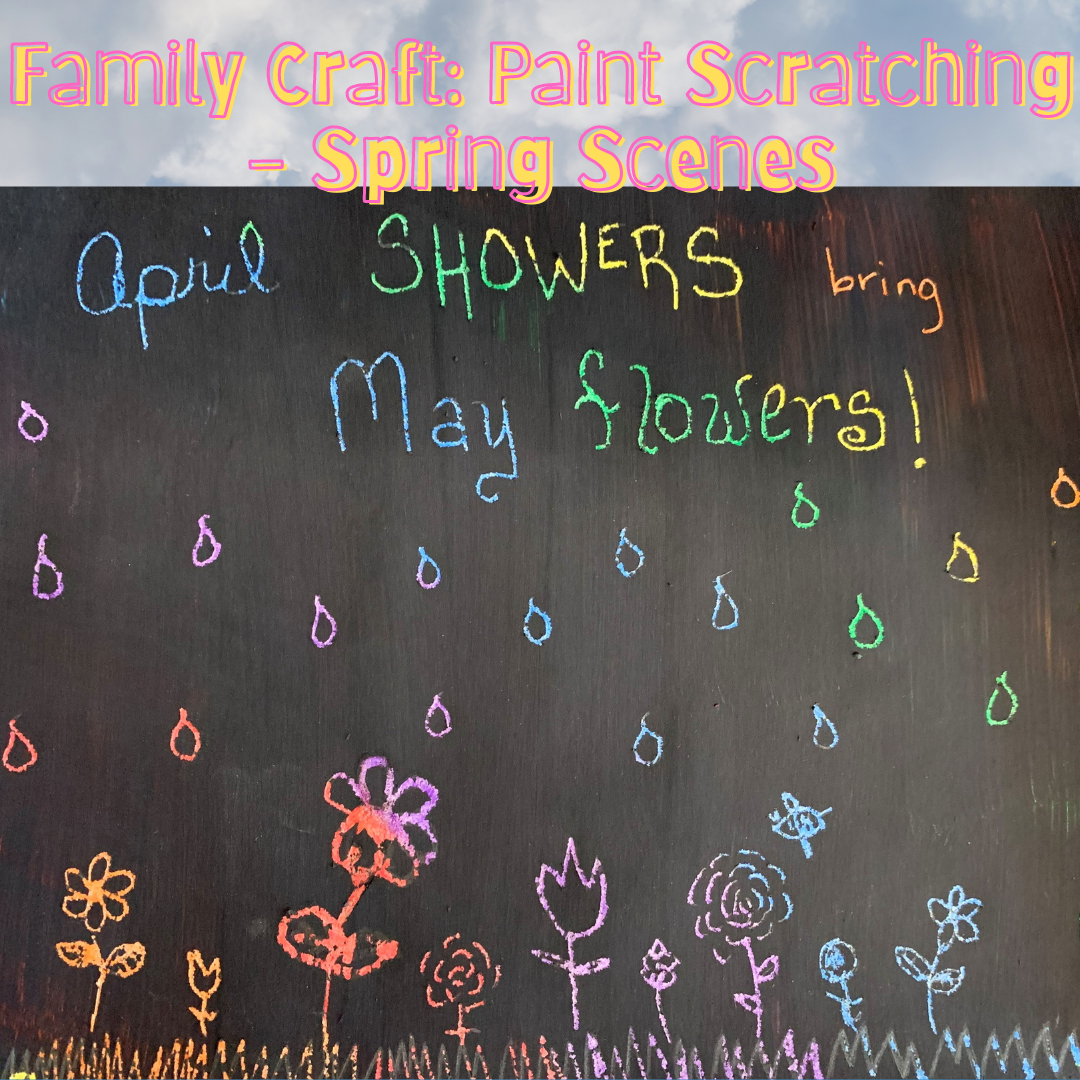 Family Craft Paint Scratching Spring Scenes